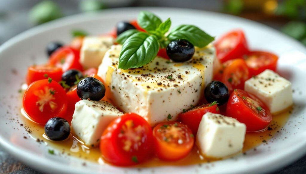 Feta in friggitrice ad aria con pomodorini: morbida e pronta in un quarto d'ora