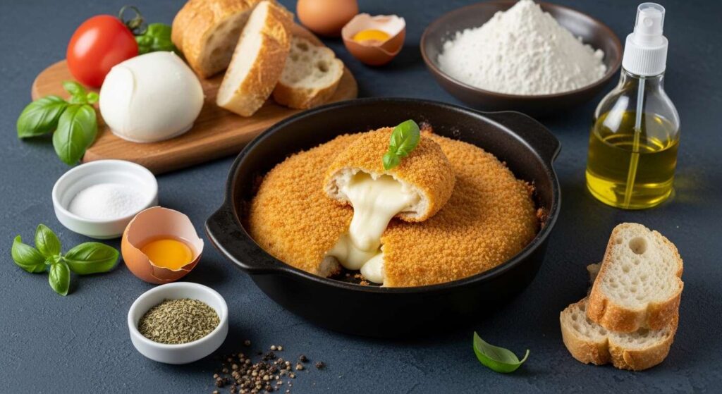 Mozzarella in carrozza in friggitrice ad aria: croccante all’esterno, filante all’interno
