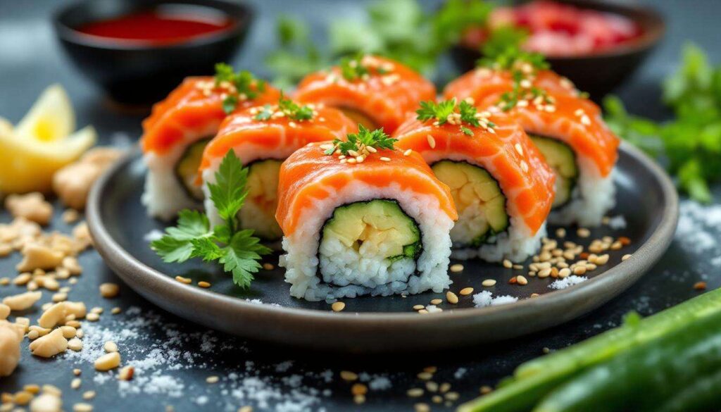 Temaki fatti in casa: salmone e avocado, con riso per sushi che resta perfetto