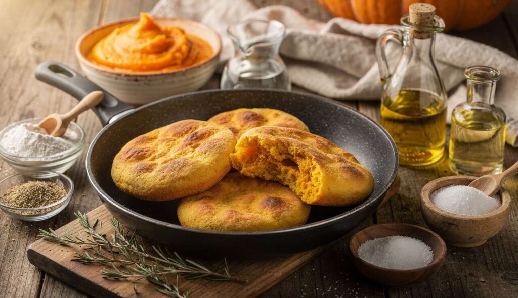 Focaccine di zucca in padella: soffici e dorate, pronte senza forno in pochi passaggi