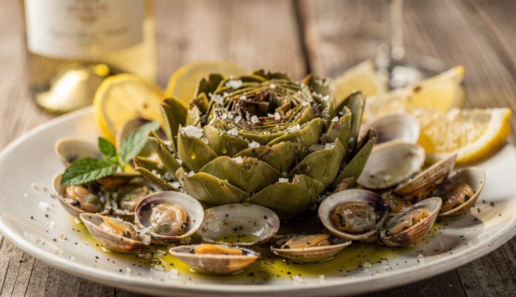 Carciofi alla romana con le vongole
